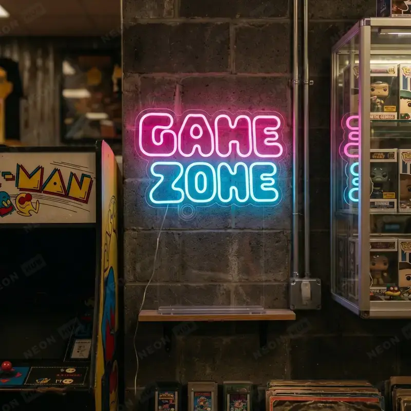 Неоновая вывеска game zone — вид 2