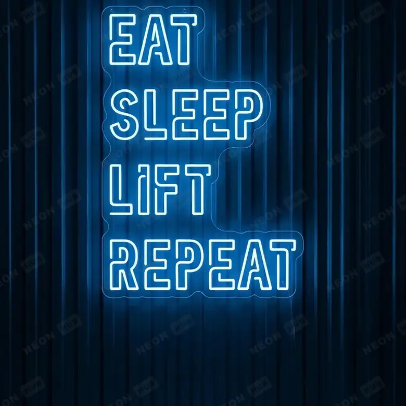 Неоновая вывеска Eat Sleep Lift Repeat
