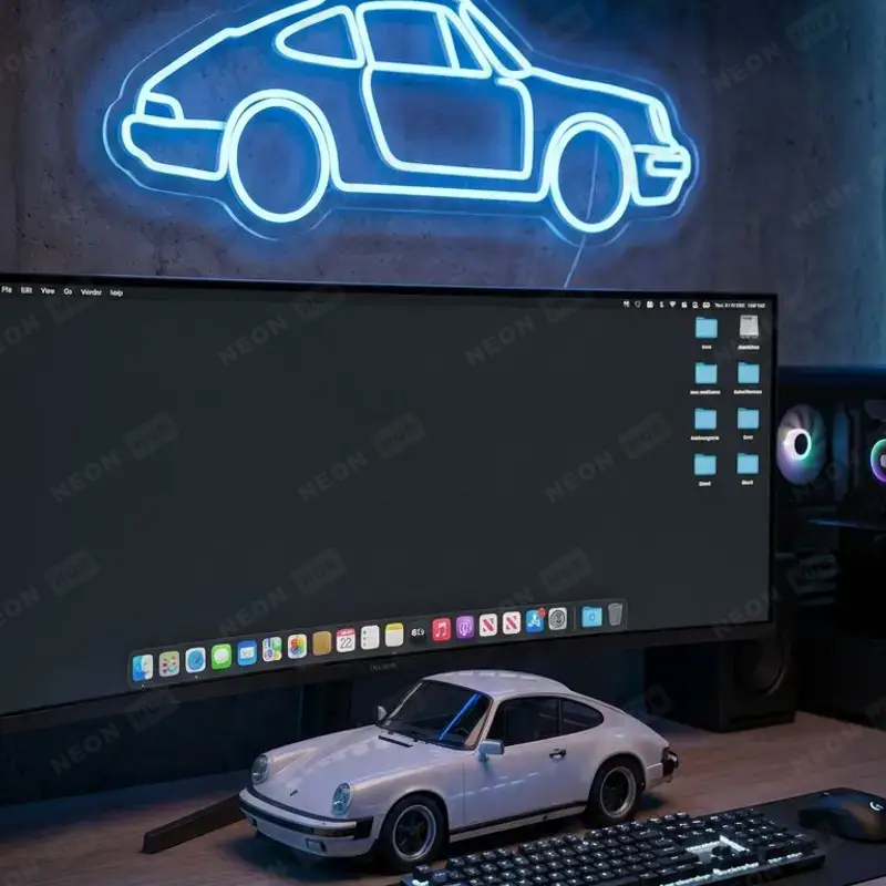 Неоновая вывеска PORSCHE 911 RETRO — вид 2