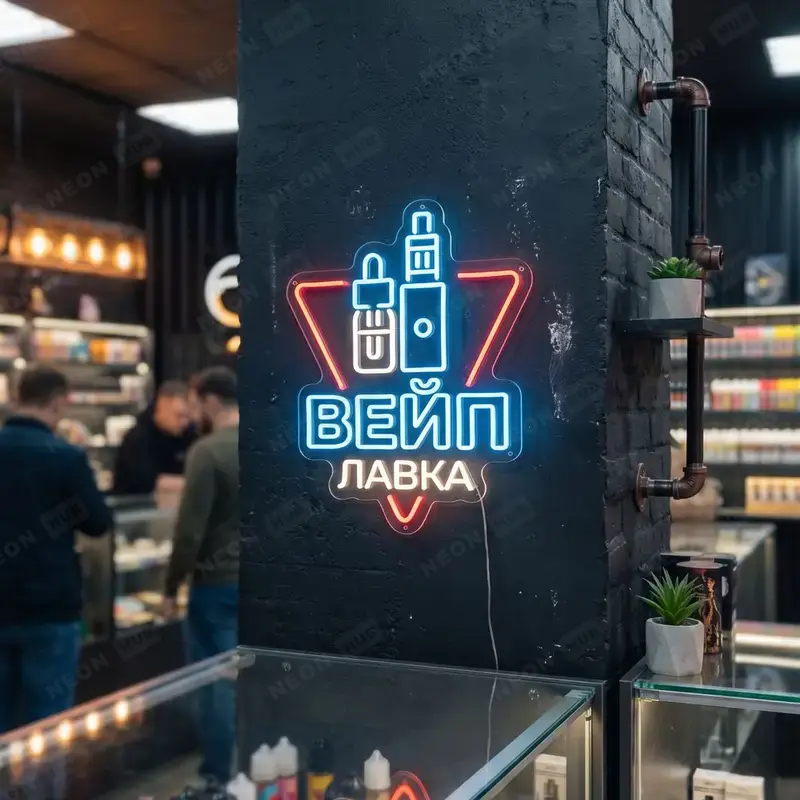 Неоновая вывеска Вейп-лавка — вид 2