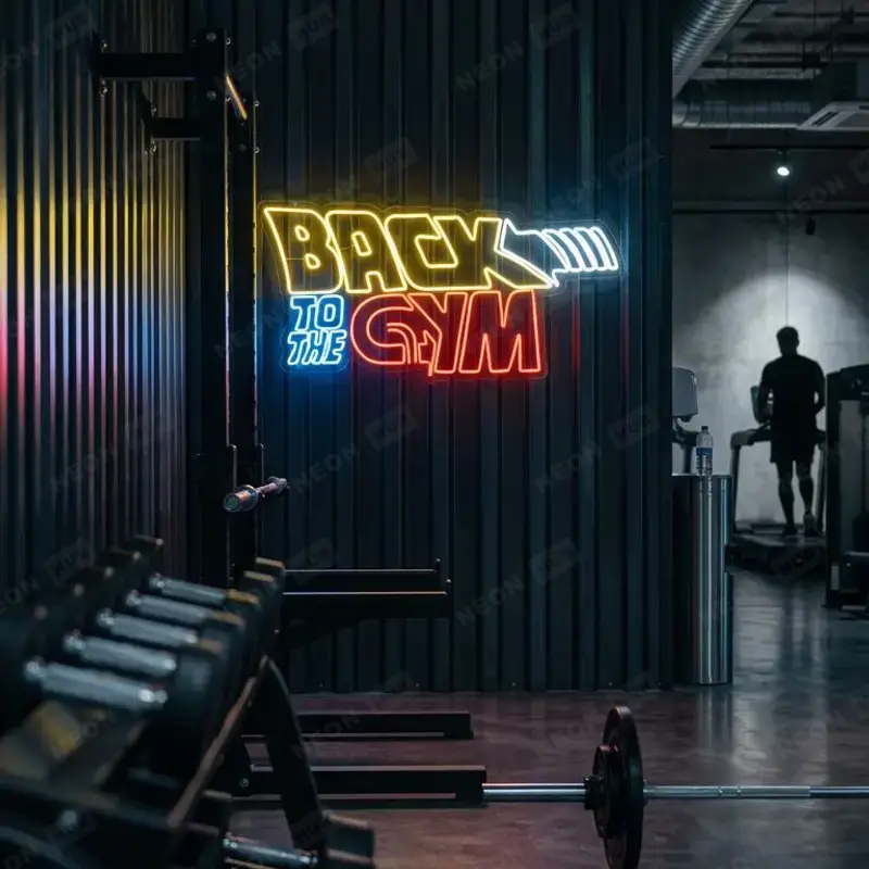 Неоновая вывеска Back to the Gym — вид 2