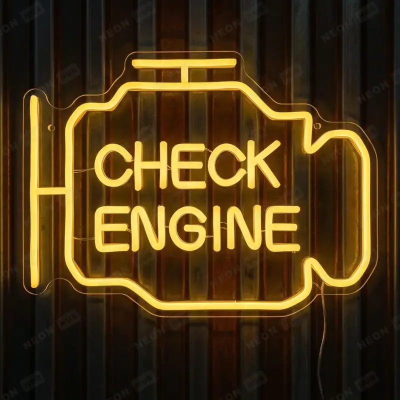 Неоновая вывеска check engine