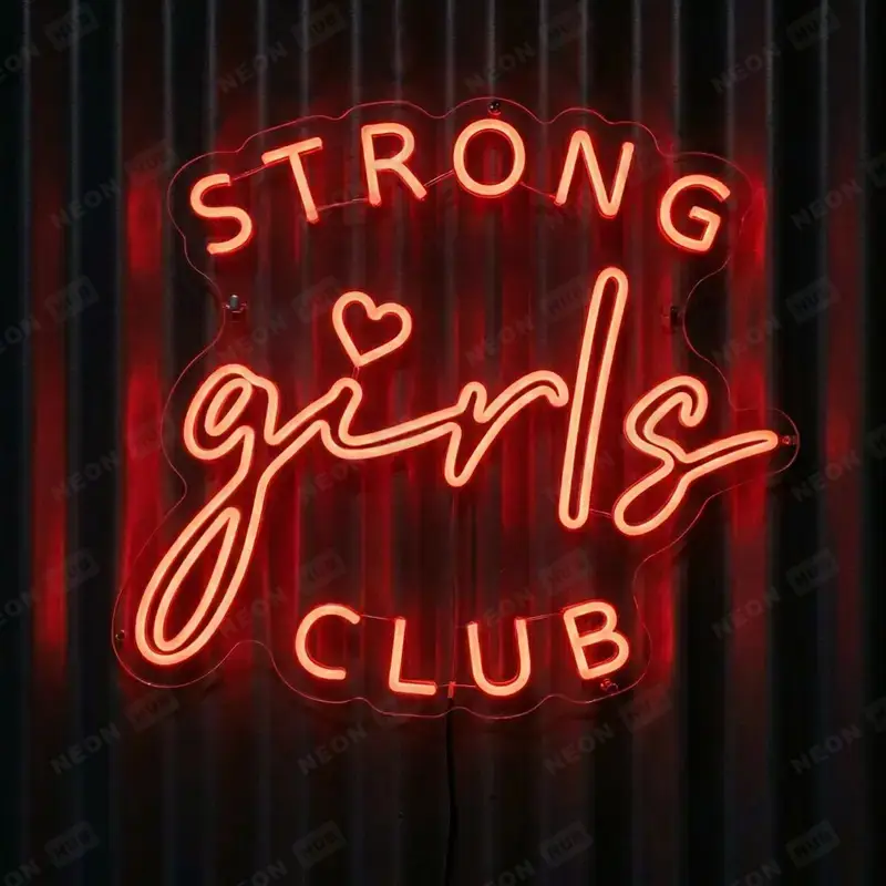 Неоновая вывеска STRONG GIRLS CLUB