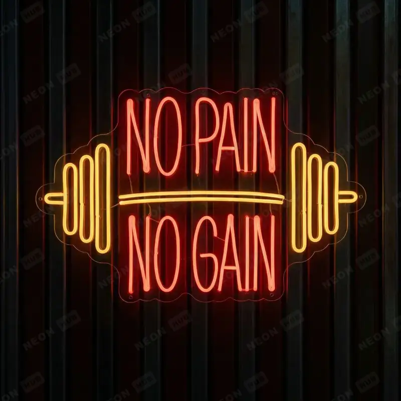Неоновая вывеска No Pain No Gain 1