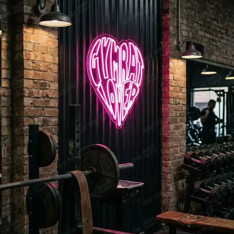 Неоновая вывеска GYMRAT LOVER — вид 2