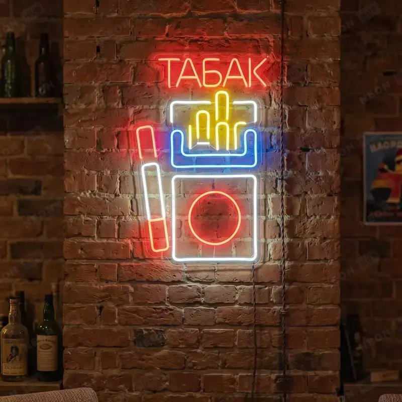 Неоновая вывеска табак — вид 2