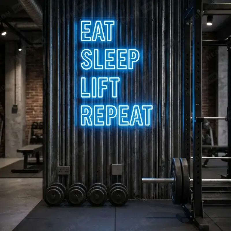 Неоновая вывеска Eat Sleep Lift Repeat — вид 2