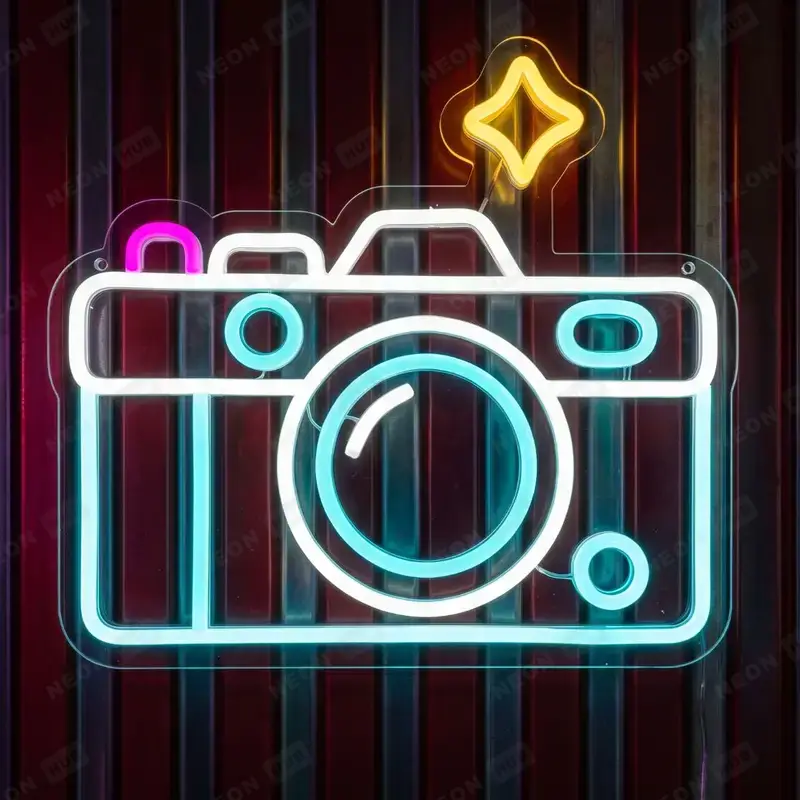 Неоновая вывеска фотокамера