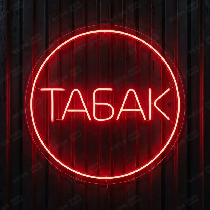 Неоновая вывеска табак