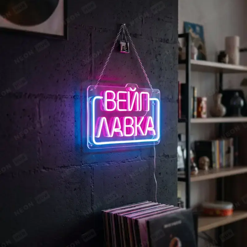 Неоновая вывеска вейп шоп — вид 2