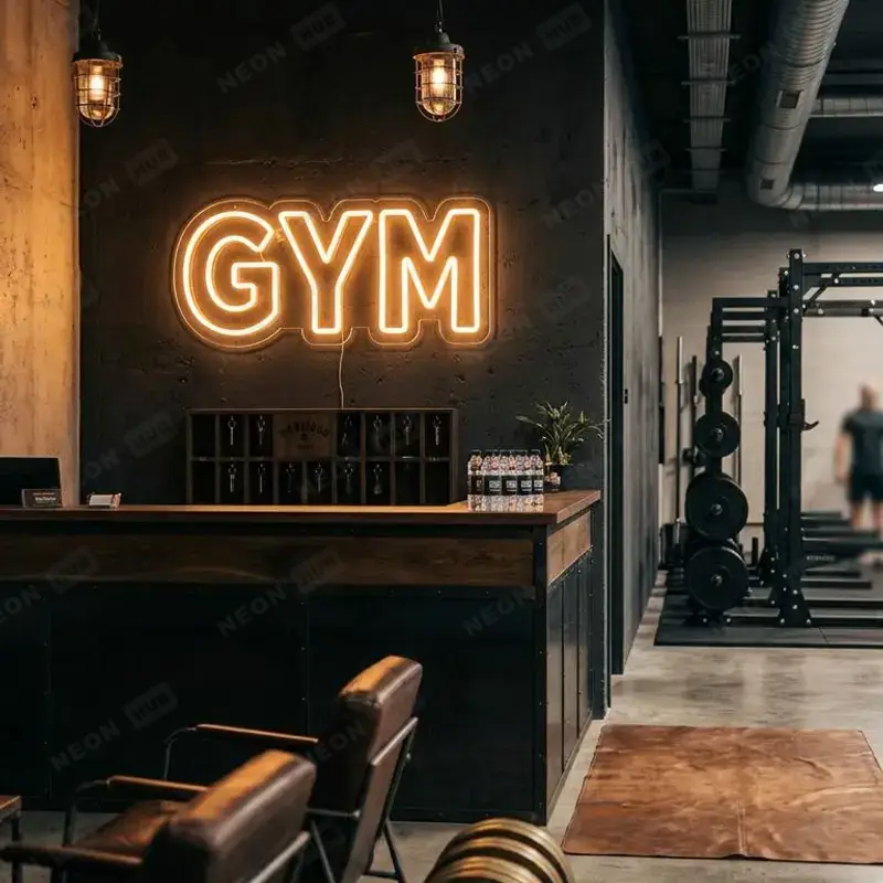 Неоновая вывеска GYM — вид 2