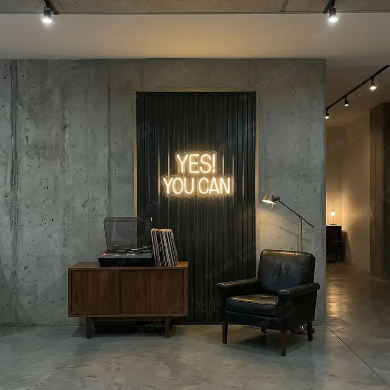 Неоновая вывеска YES YOU CAN — вид 2