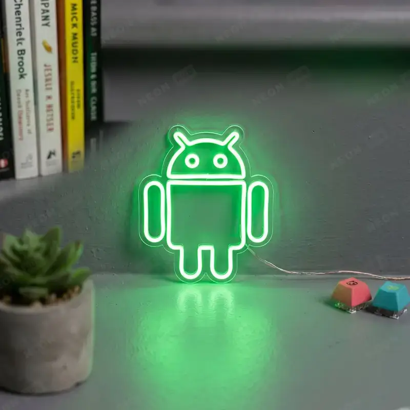 Неоновая вывеска Android — вид 2