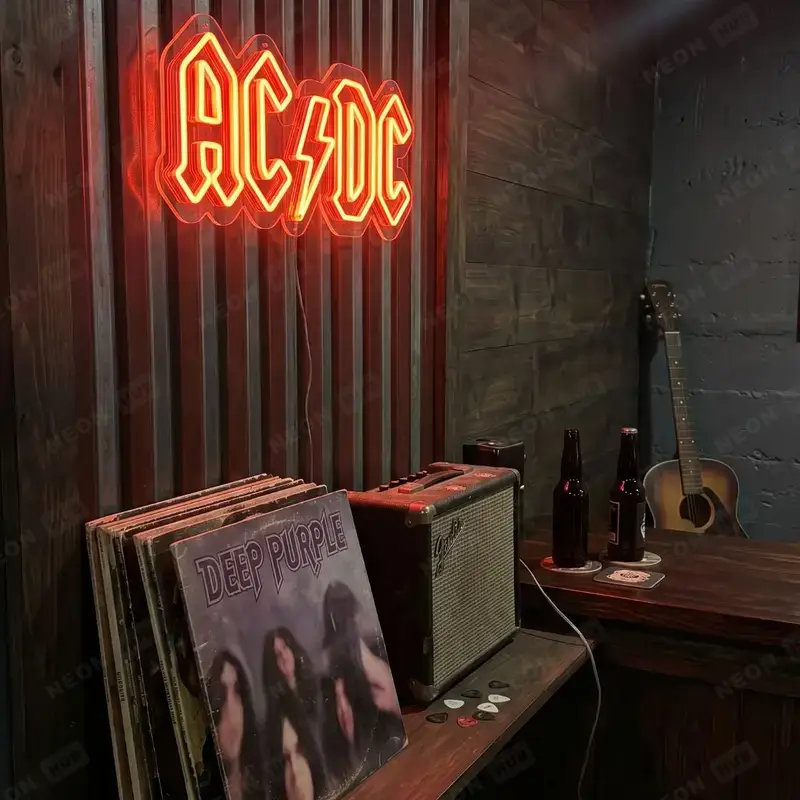Неоновая вывеска Логотип AC/DC — вид 2