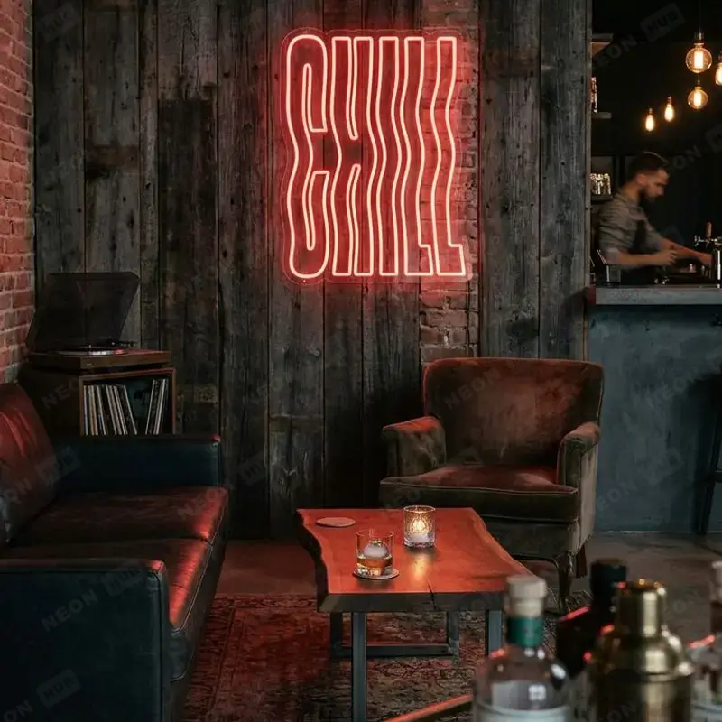 Неоновая вывеска CHILL — вид 2